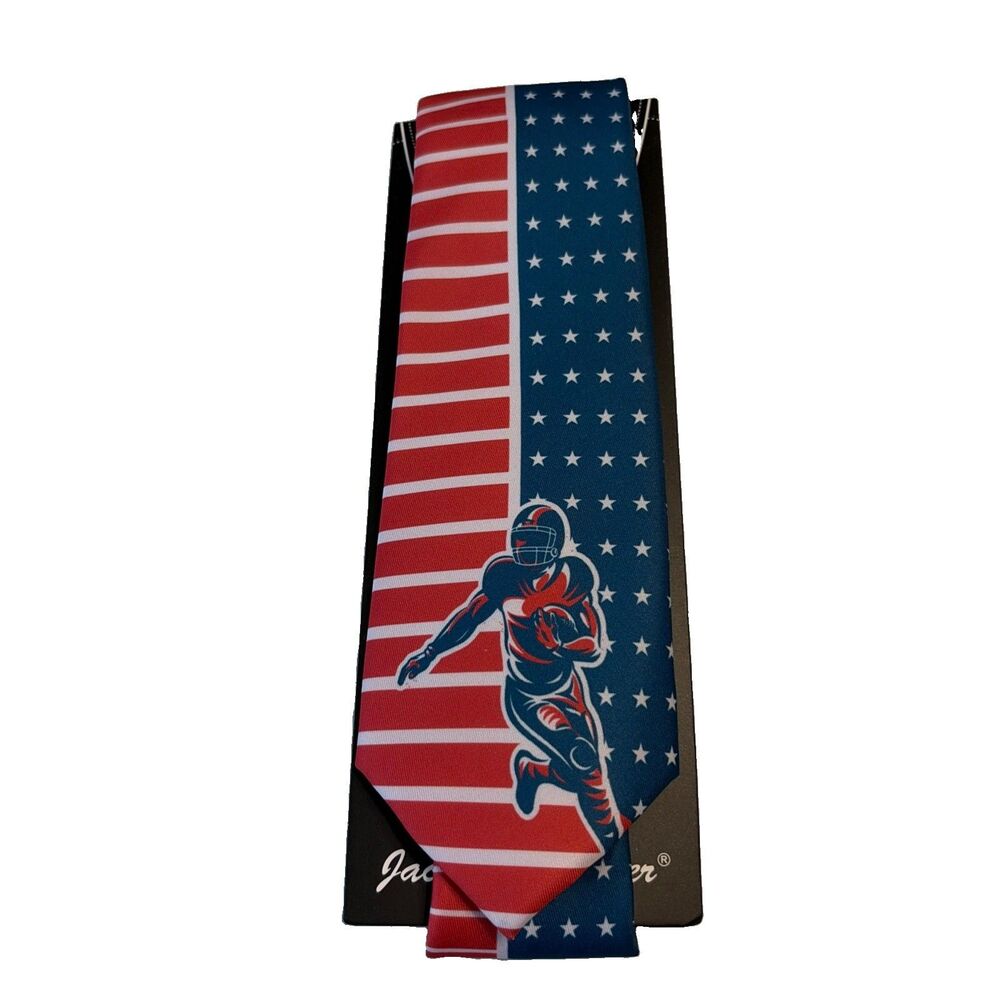 Jacob Alexander Men's Football Player USA Flag Extra Long Neck Tie XL New